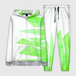 Женский 3D-костюм Color white light green stripes, цвет: 3D-меланж
