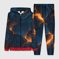 Женский 3D-костюм Разлом плит с огнем, цвет: 3D-красный