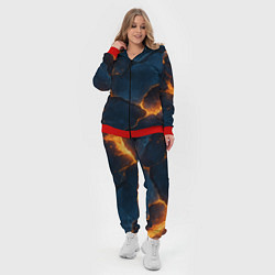 Женский 3D-костюм Разлом плит с огнем, цвет: 3D-красный — фото 2