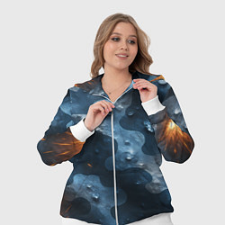 Женский 3D-костюм Синий камуфляж с каплями, цвет: 3D-белый — фото 2