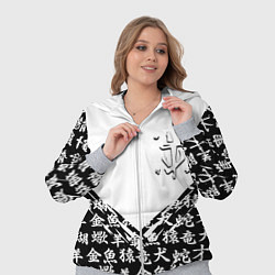 Женский 3D-костюм Doom японские символы, цвет: 3D-меланж — фото 2