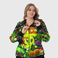 Женский 3D-костюм Растения против зомби x Дум лого, цвет: 3D-черный — фото 2