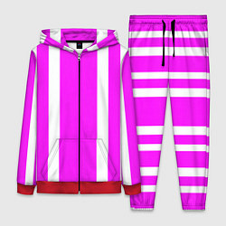 Женский костюм Color white pink stripes