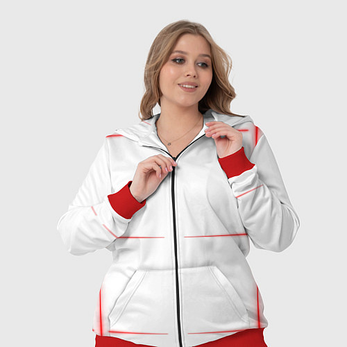 Женский костюм Color white red stripes / 3D-Красный – фото 3