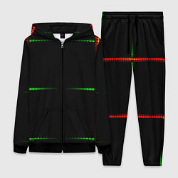 Женский 3D-костюм Color black green orange stripes, цвет: 3D-черный