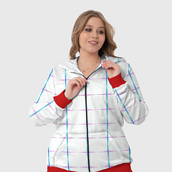 Женский 3D-костюм Color white blue stripes, цвет: 3D-красный — фото 2