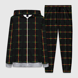 Женский 3D-костюм Color black orange green crosses, цвет: 3D-меланж