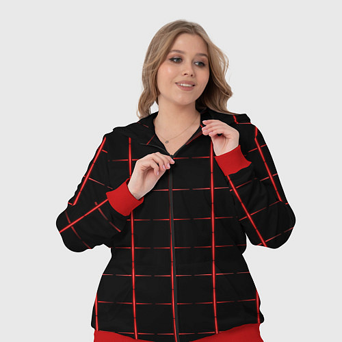 Женский костюм Color black red crosses / 3D-Красный – фото 3