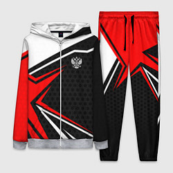 Женский костюм Герб России - красный спортивный