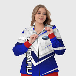 Женский 3D-костюм Субару - белый и синий, цвет: 3D-красный — фото 2
