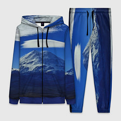 Женский 3D-костюм Эльбрус с облаками, цвет: 3D-синий