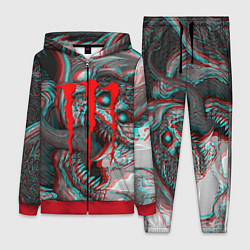 Женский 3D-костюм Monster energy glitch, цвет: 3D-красный