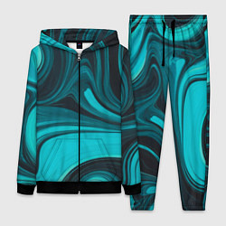 Женский костюм Мраморный малахитовый узор из изумрудных разводов