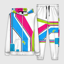 Женский 3D-костюм Цветное абстрактное искусство, цвет: 3D-белый
