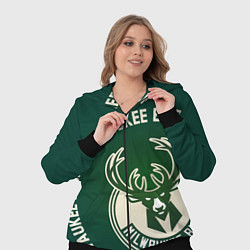 Женский 3D-костюм Milwaukee Bucks надпись, цвет: 3D-черный — фото 2