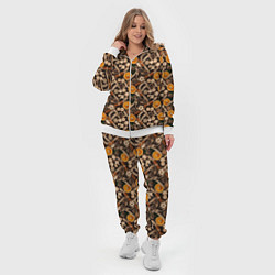 Женский 3D-костюм Новогодний орнамент с корицей и дольками апельсина, цвет: 3D-белый — фото 2