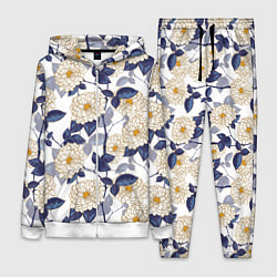 Женский костюм Цветы с синими листьями