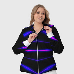 Женский 3D-костюм Color black neon stripes, цвет: 3D-белый — фото 2
