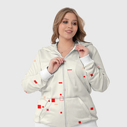Женский 3D-костюм Color white red shapes, цвет: 3D-белый — фото 2