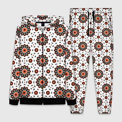 Женский 3D-костюм Геометрические цветы на белом, цвет: 3D-черный