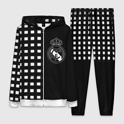 Женский 3D-костюм Real Madrid клетка, цвет: 3D-белый