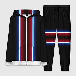 Женский 3D-костюм Color white blue red neon, цвет: 3D-белый