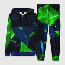 Женский 3D-костюм Neon tile green, цвет: 3D-синий