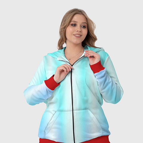 Женский костюм Neon white blue lines / 3D-Красный – фото 3