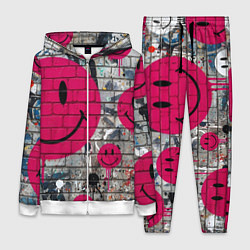 Женский костюм Розовые смайлы граффити