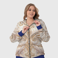 Женский 3D-костюм Перламутровый орнамент с перьями, цвет: 3D-синий — фото 2