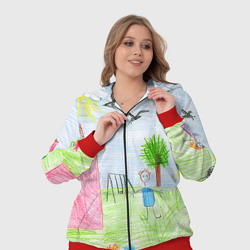 Женский костюм Детские рисунки / 3D-Красный – фото 3