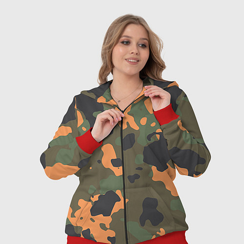 Женский костюм Камуфляж: хаки/оранжевый / 3D-Красный – фото 3