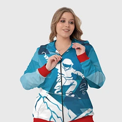 Женский 3D-костюм Горы и сноубордист, цвет: 3D-красный — фото 2