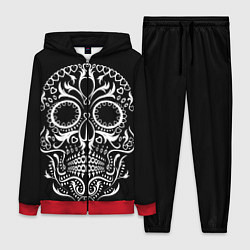 Женский 3D-костюм Мексиканский череп на черном, цвет: 3D-красный