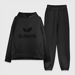 Женский костюм оверсайз Butterfly Logo, цвет: черный