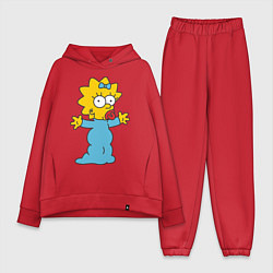 Женский костюм оверсайз Maggie Simpson, цвет: красный