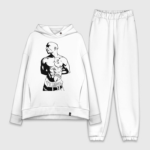 Женский костюм оверсайз 2pac / Белый – фото 1