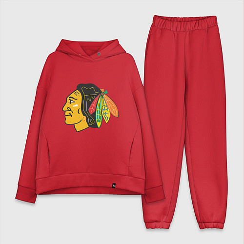 Женский костюм оверсайз Chicago Blackhawks / Красный – фото 1