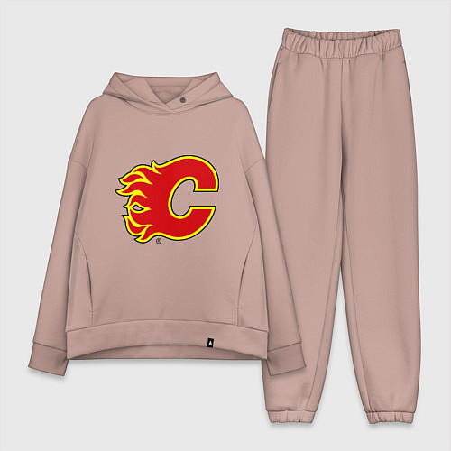 Женский костюм оверсайз Calgary Flames / Пыльно-розовый – фото 1