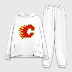 Женский костюм оверсайз Calgary Flames, цвет: белый