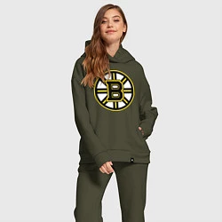 Женский костюм оверсайз Boston Bruins, цвет: хаки — фото 2