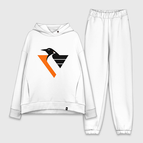Женский костюм оверсайз Pittsburgh Penguins / Белый – фото 1
