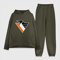Женский костюм оверсайз Pittsburgh Penguins, цвет: хаки