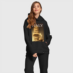 Женский костюм оверсайз Leaning tower of Pisa, цвет: черный — фото 2