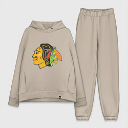 Женский костюм оверсайз Chicago Blackhawks: Kane, цвет: миндальный