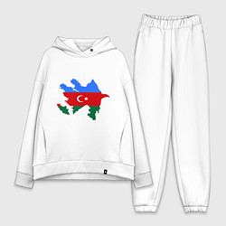 Женский костюм оверсайз Azerbaijan map, цвет: белый
