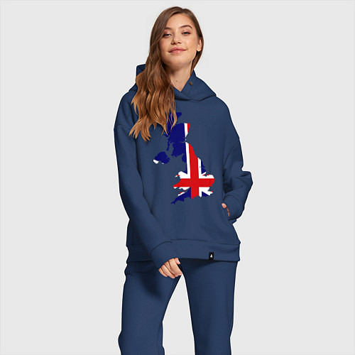 Женский костюм оверсайз Великобритания (Great Britain) / Тёмно-синий – фото 2