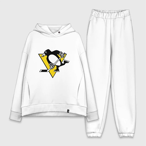 Женский костюм оверсайз Pittsburgh Penguins / Белый – фото 1