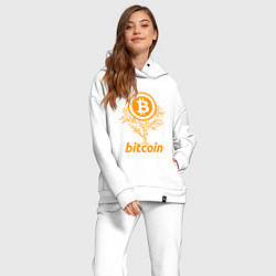 Женский костюм оверсайз Bitcoin Tree цвета белый — фото 2