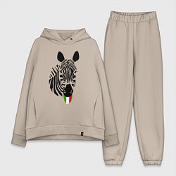 Женский костюм оверсайз Juventus Zebra, цвет: миндальный